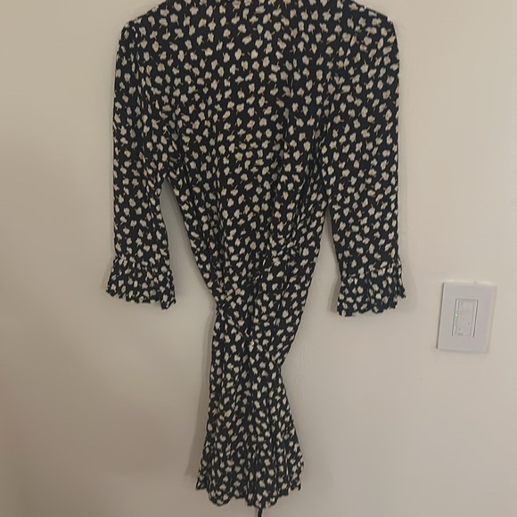 Faithfull The Brand Jasmine Mini Wrap Dress – Navy Floral – Size XS – Boho Fall - Picture 8 of 9